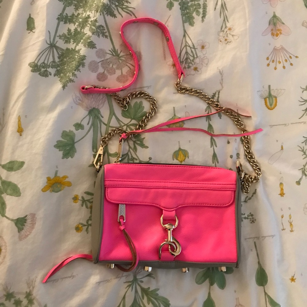 Rebecca Minkoff Mini MAC Hot Pink and Gold
